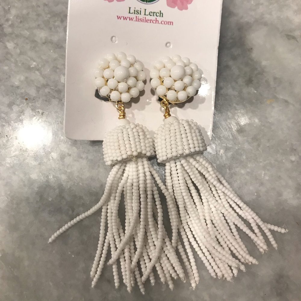 Lisi Lerch White tassel earrings
